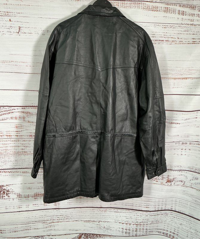 Men's Vintage Members Only Black Leather Jacket Size L