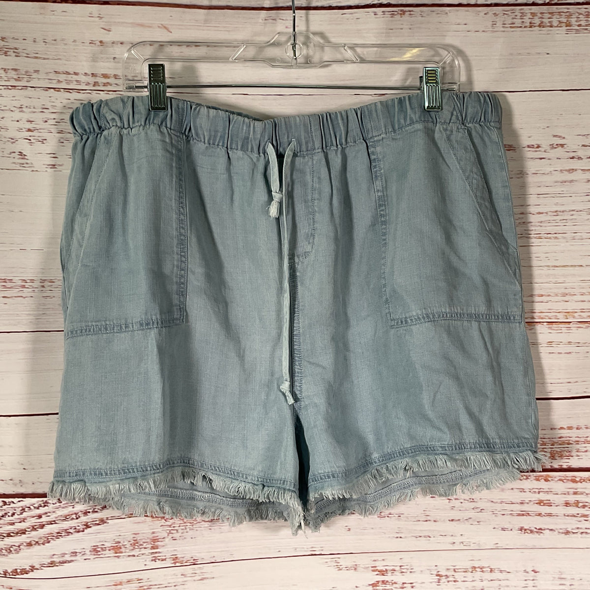 NWT AQUA Women's Light Denim Drawstring Shorts- SZ XXL
