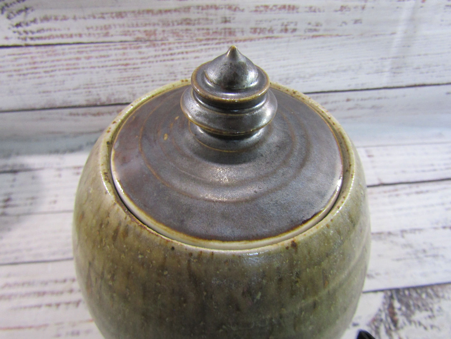 Handcrafted Artist Signed Glazed Ceramic Jar