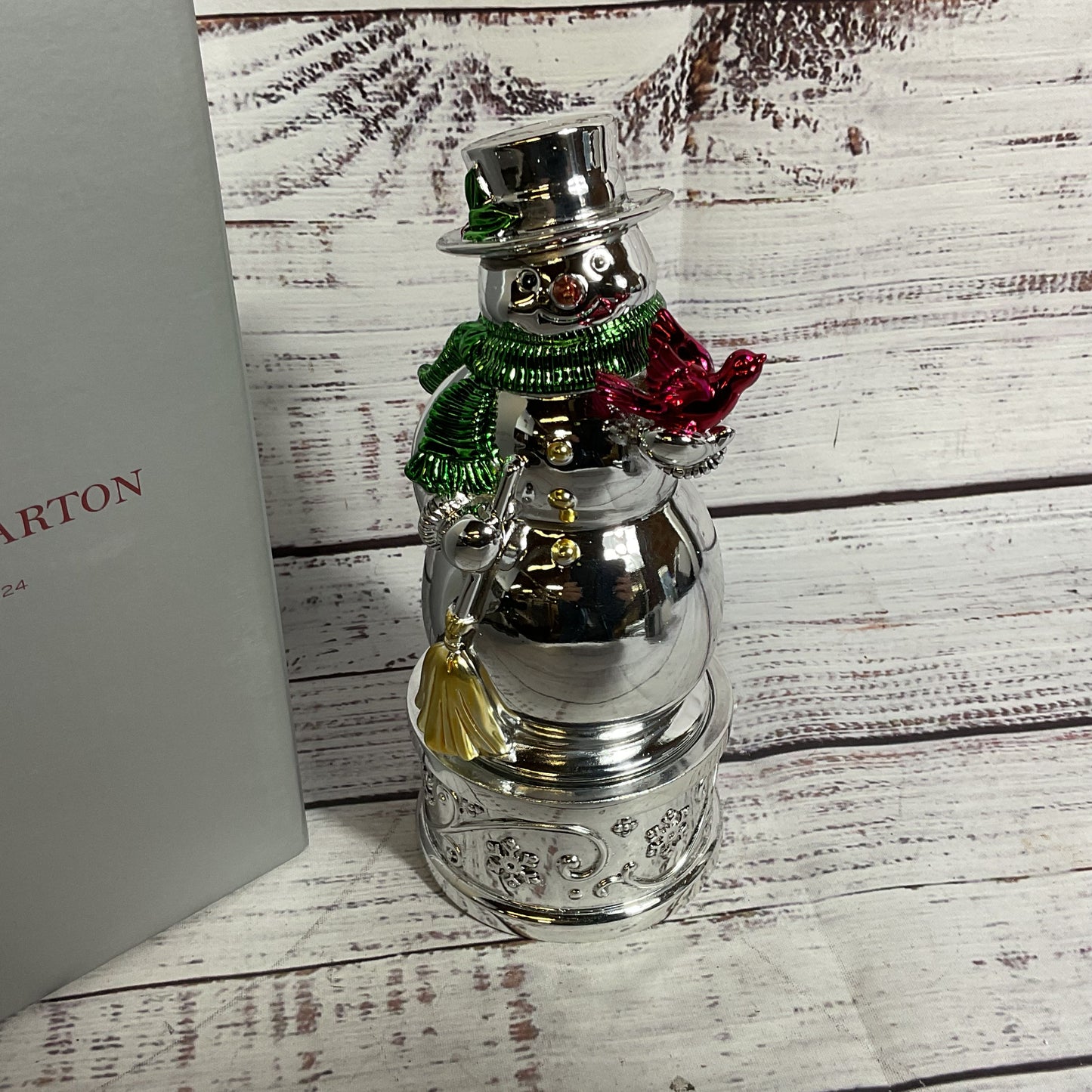 NEW REED & BARTON Snowman "Jingle Bells" Musical Snow Globe-WORKS!!!!