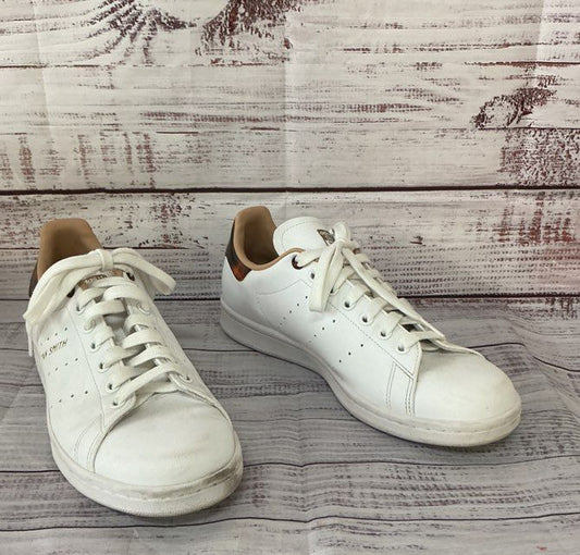 Women's adidas Originals Stan Smith sneakers with tortoise detail in white Sz 9
