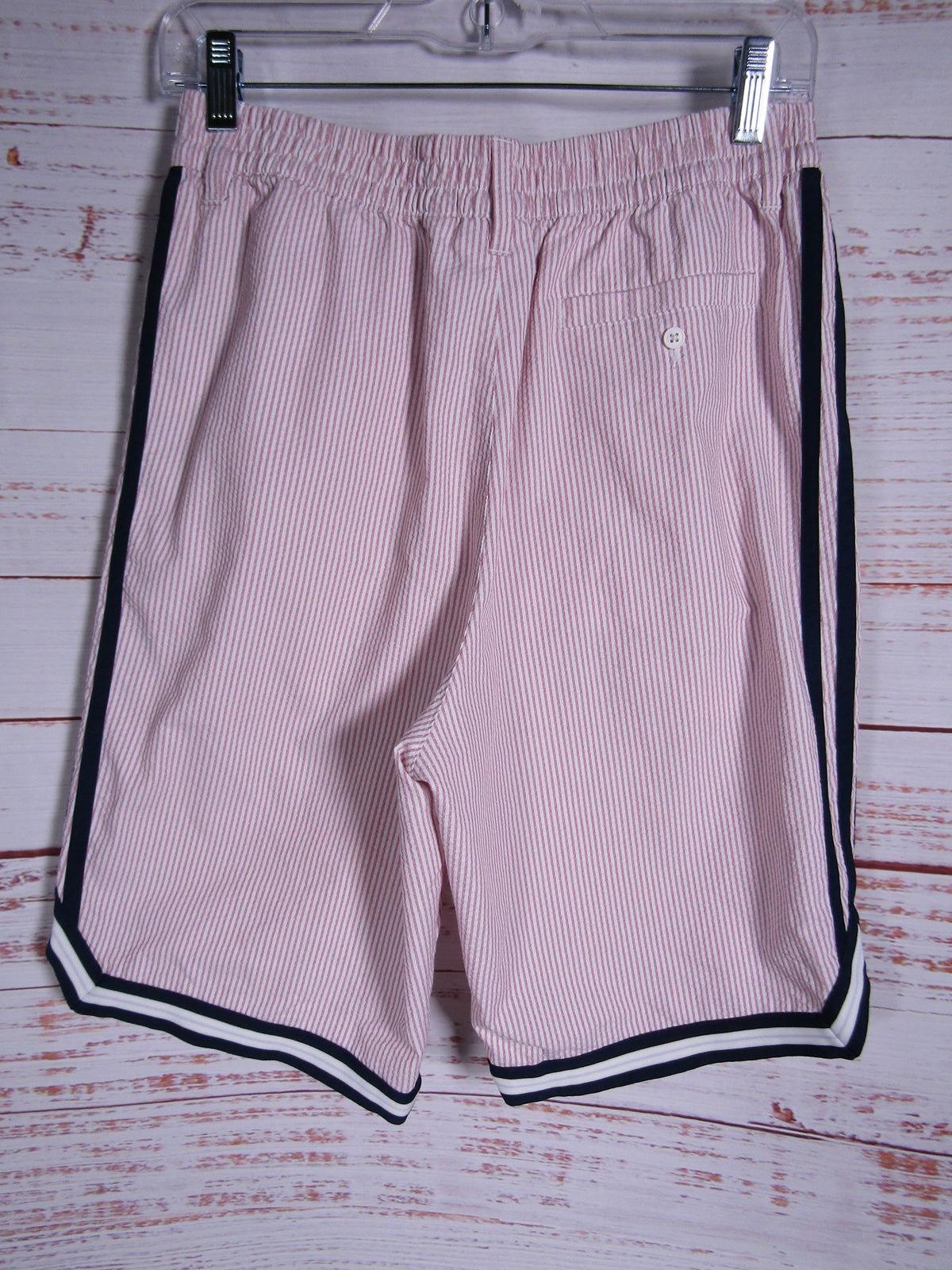 Adidas Seersucker Men's White & Pink Stripe Shorts Size S