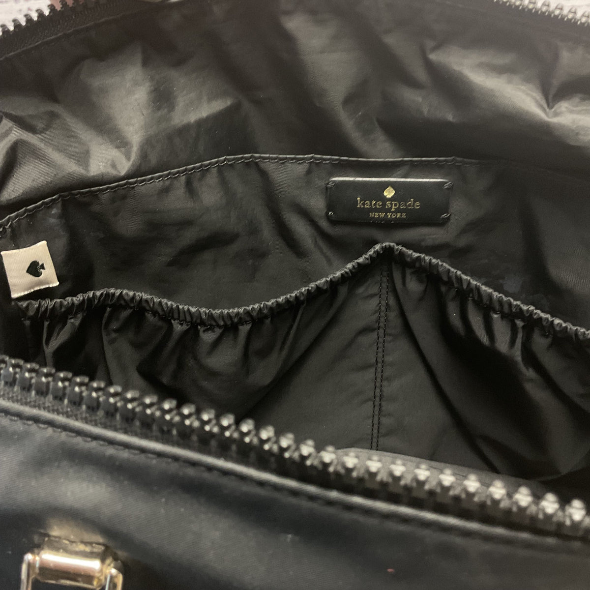 Kate Spade 2Way Black Nylon Travel Tote Bag Toiletries Caddy Worn.