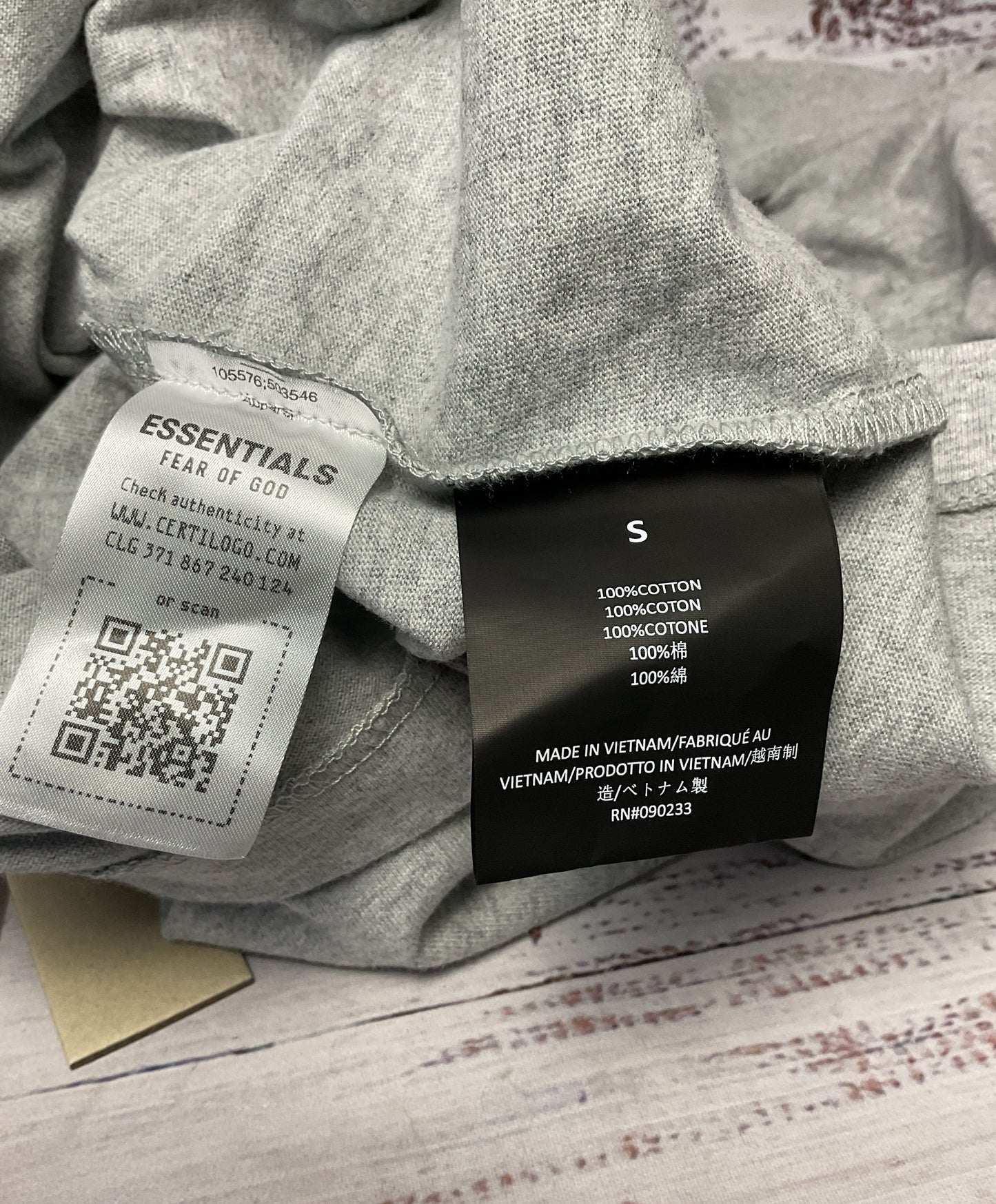 Fear of God FOG Essentials Heather Grey Short Sleeve Crew Neck T-shirt Sz S New