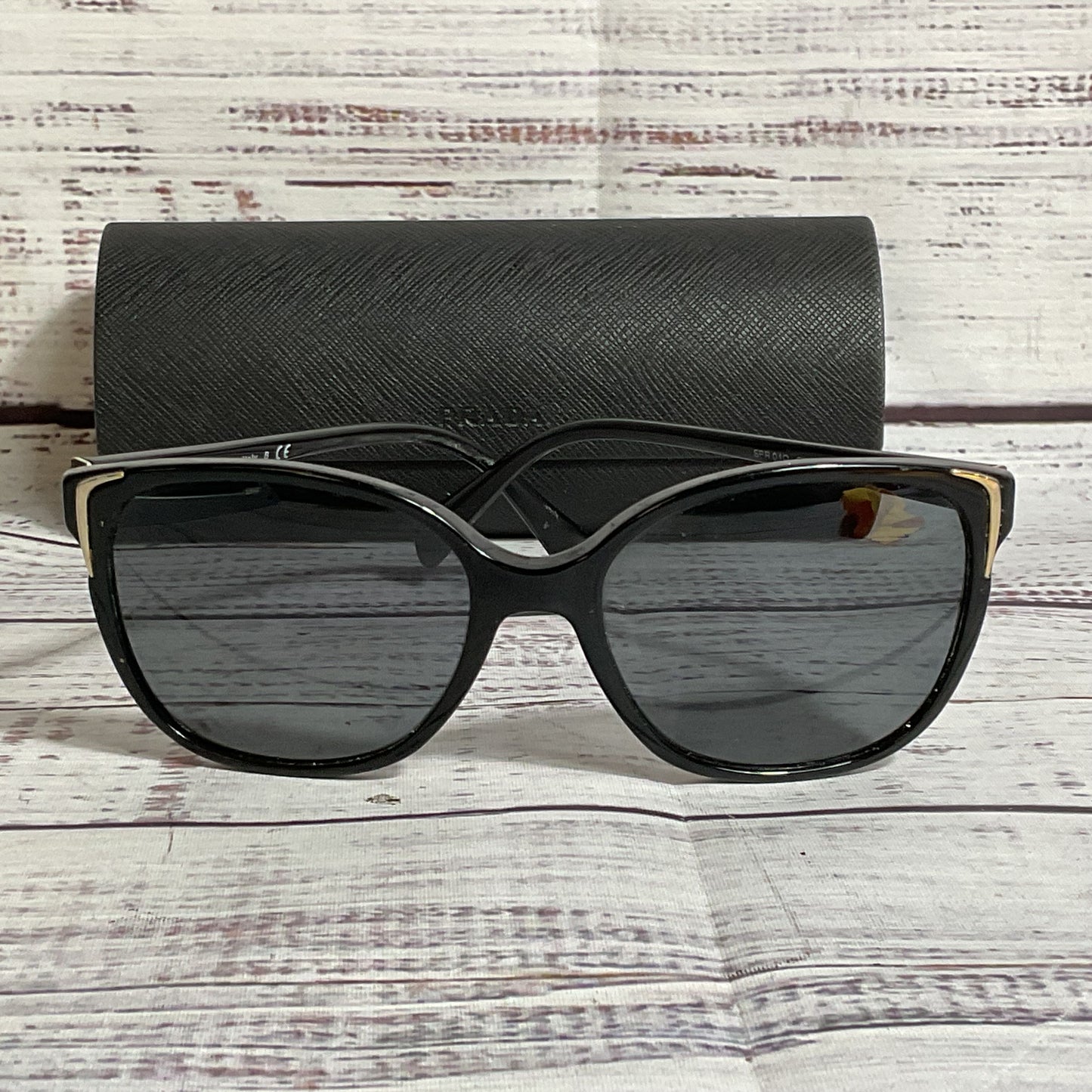 PRADA SPRO10 Women's Black Sunglasses with Case- 55[ ]17 140 (FRAMES ONLY)