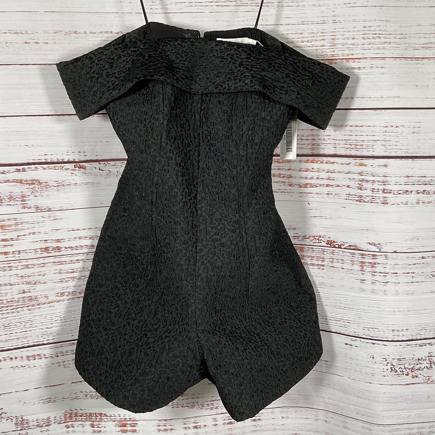 NWT JONATHAN SIMKHAI Women's Black Jacquard Off Shoulder Shorts Romper- SZ 2