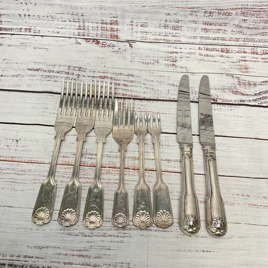 Samuel Peace Sheffield England Stainless Silver Plate Flatware Lot Of 8 Pieces