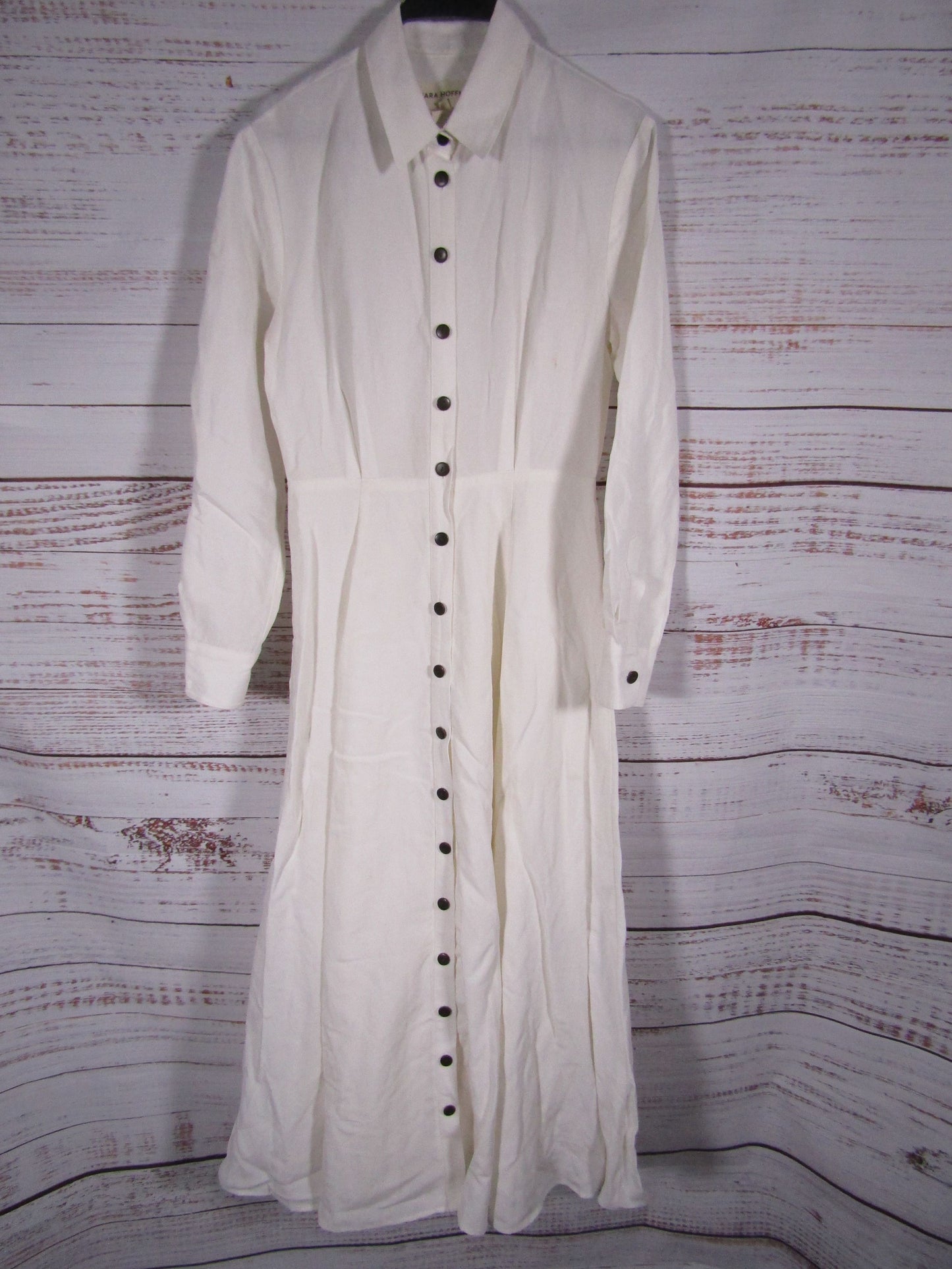 Mara Hoffman Michelle Women's White Linen Blend Button Down Midi Dress