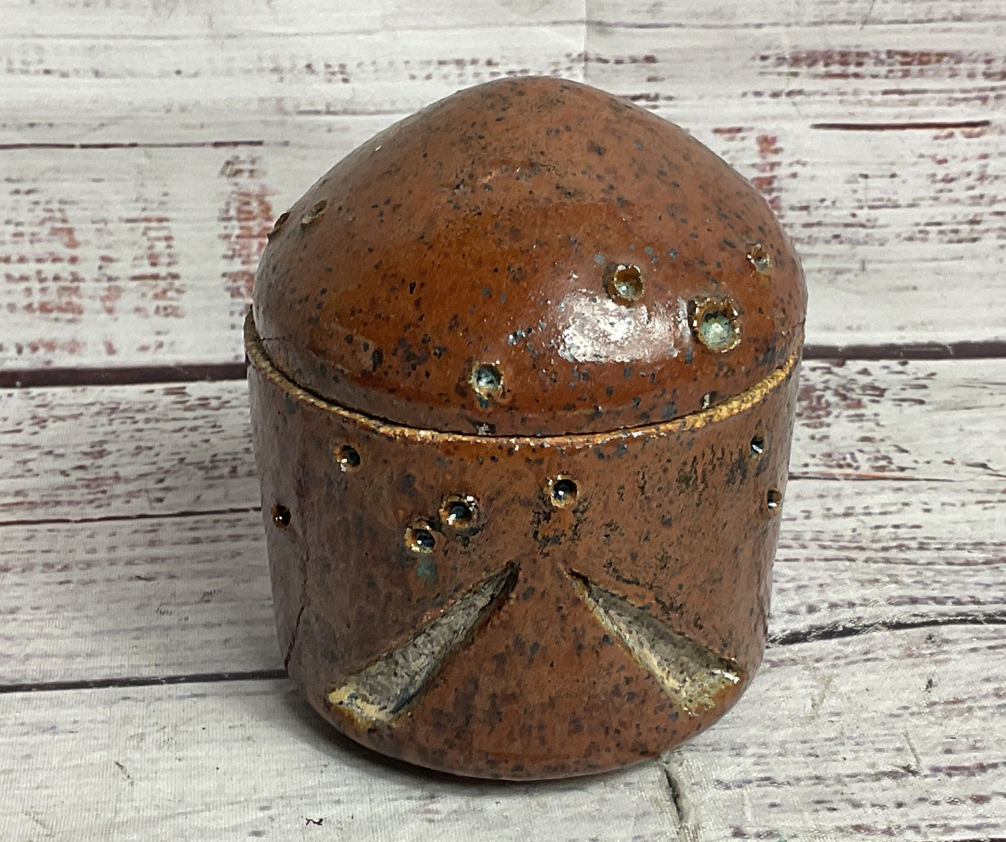 Handmade Ceramic Glazed 4" Trinket Box Brown