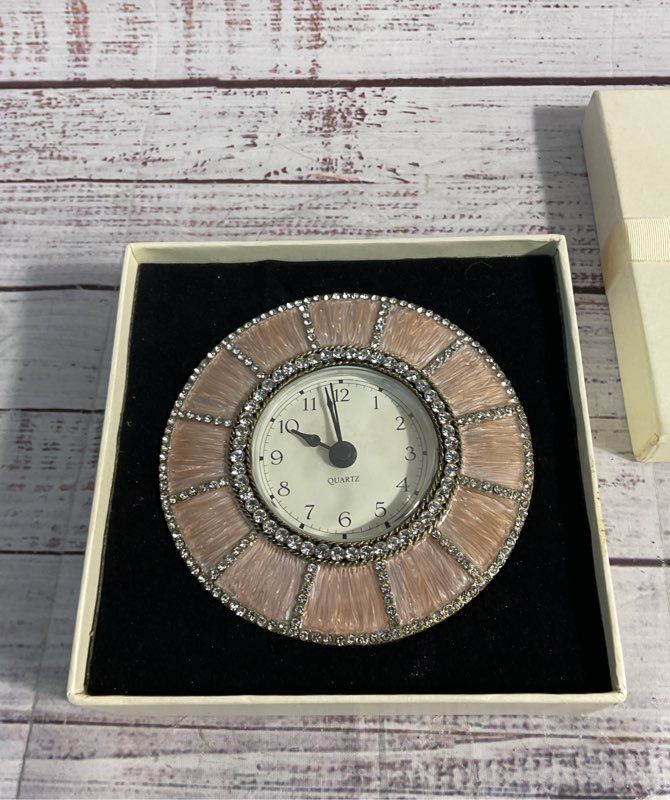 Two's Company Austrian Crystal Bedazzled Quartz Clock 4.5"