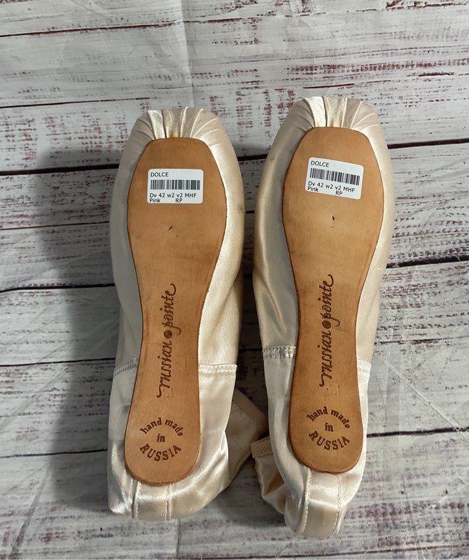 Russian Pointe Brava Pointe Shoe Pink Satin Ballet Size 42 w2 v2 MHF Dolce