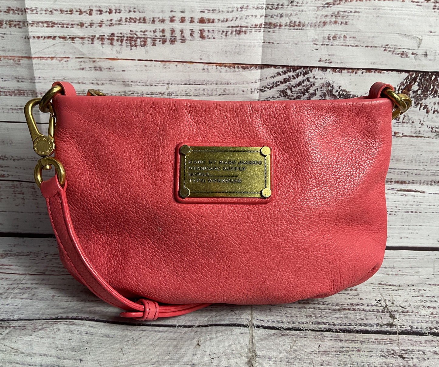 Marc By Marc Jacobs Pebble Leather Classic Q Percy Crossbody Bag Coral