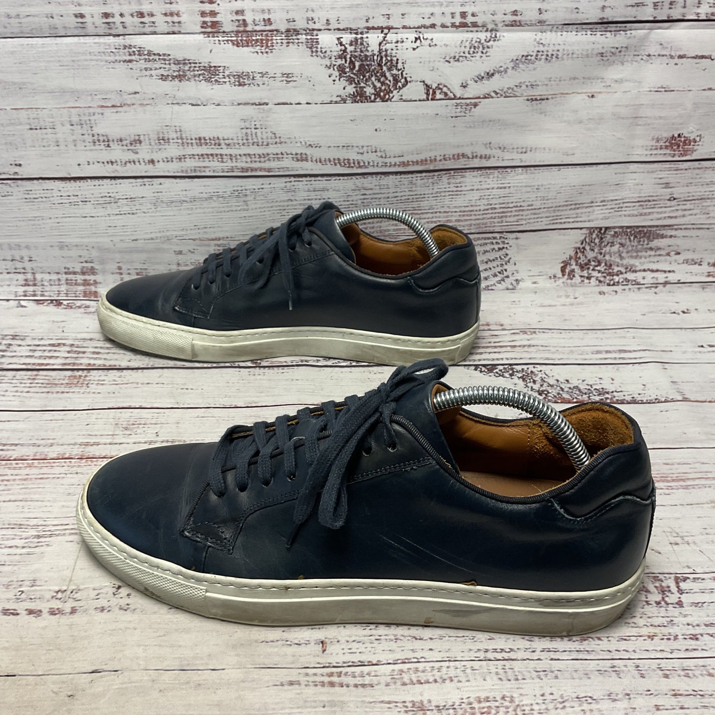 Velasca Milano Navy Blue Leather Sneaker Casual Shoe Men Size 9 42EU