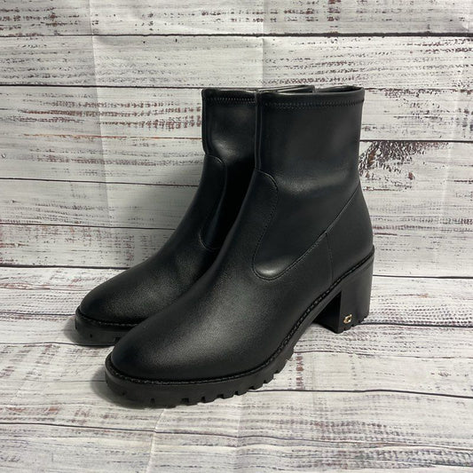 NWOB Coach Joy Black Leather Zip Up Bootie Boots Women's Size 9.5B
