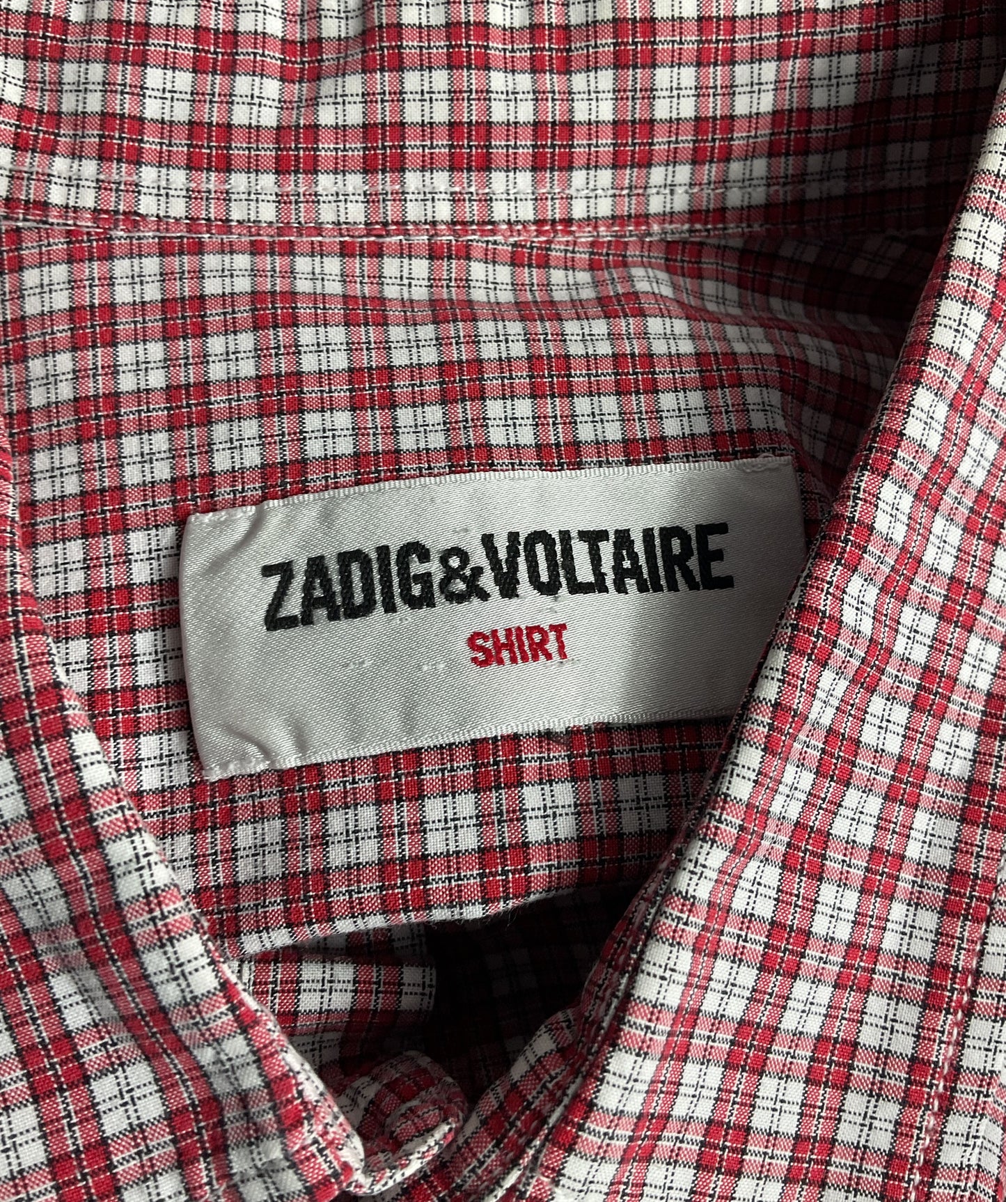 Zadig & Voltaire Plaid Button Down Shirt Red White M