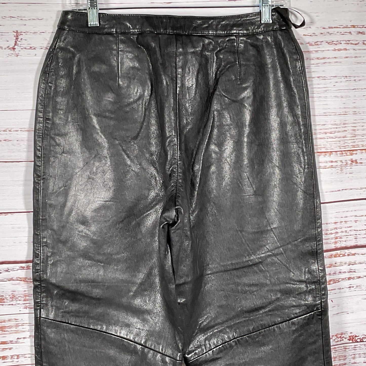 AMANDA SMITH Women's Black Leather Pants- SZ 8 Petite