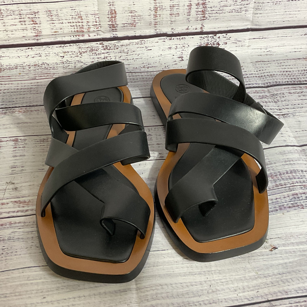 MASSIMO DUTTI Limited Edition Women's Black Strappy Sandals- SZ 8
