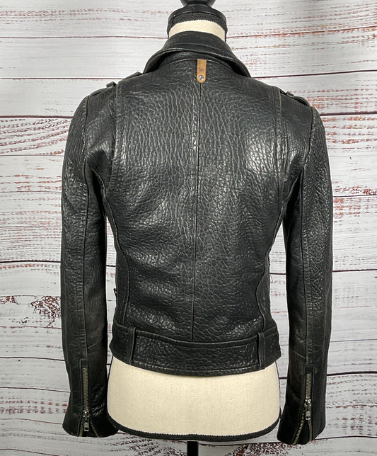 Mackage For Aritzia Lambskin Biker Jacket Black XXS