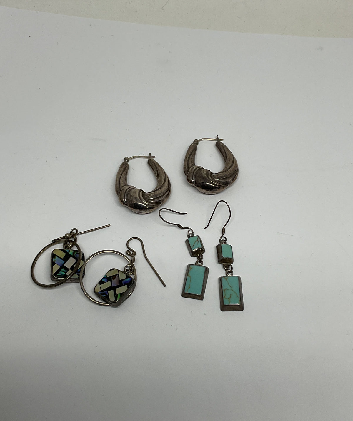 Lot 3 Sterling Silver Vintage Earrings 13.7 Grams