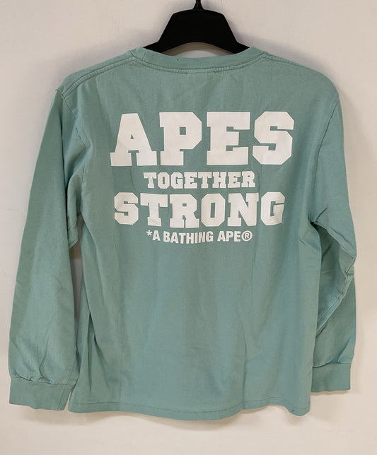 Men's A Bathing Ape Green Long Sleeve shirt Size M