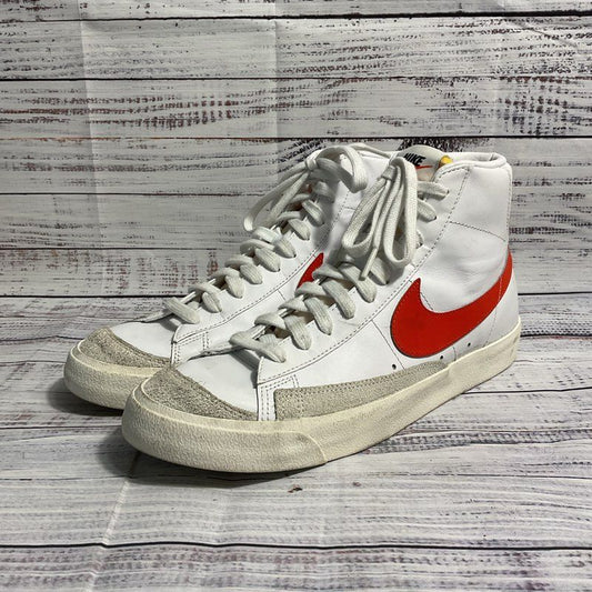 Nike Blazer Mid 77 White/Habanero Red High Top Sneaker Size 10.5M