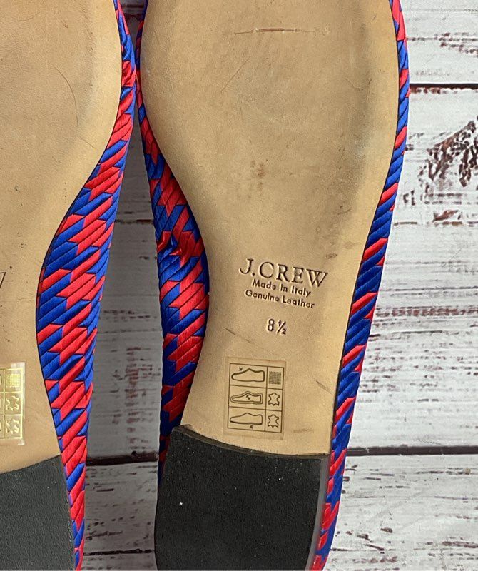 J Crew Houndstooth Jacquard Kiki Ballet Flats Multicolor 8.5