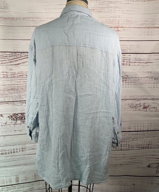 Current/Elliott Double Pocket Button Up Shirt Blue S