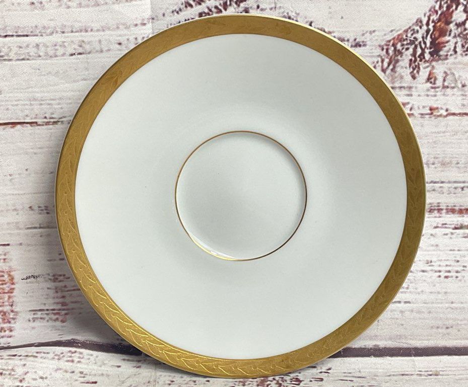 Sango Vintage Royalty Set of 11 Gold Rim Porcelain Saucers White