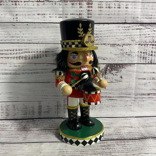 Mackenzie Childs 10" Drumming Nutcracker Christmas Holiday Decor