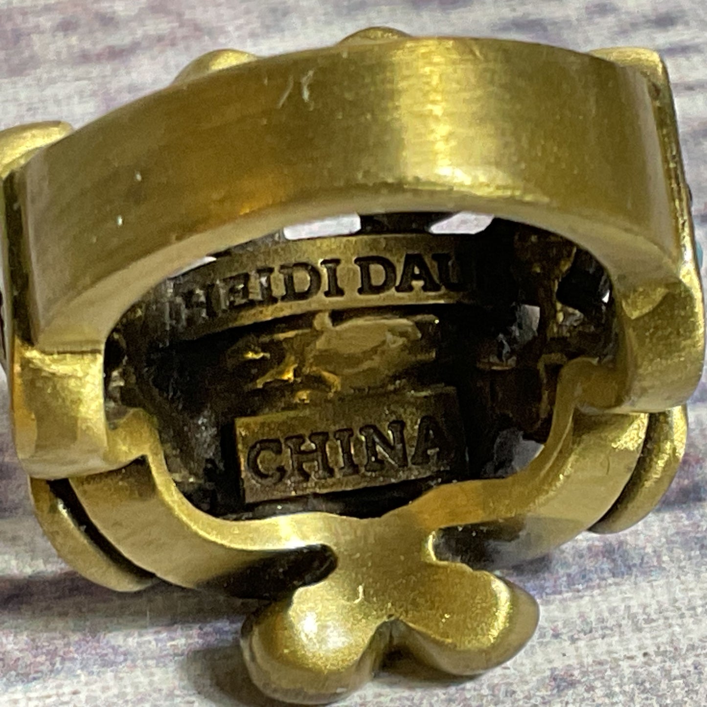 HEIDI DAUS Bronze & Rhinestone SZ 5.25 Ring