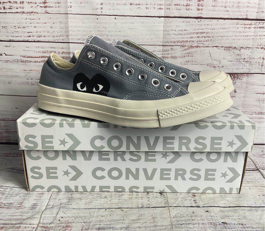 Comme des Garçons Play Converse Chuck Taylor All Star Sneakers Gray 8.5 M 10.5 W