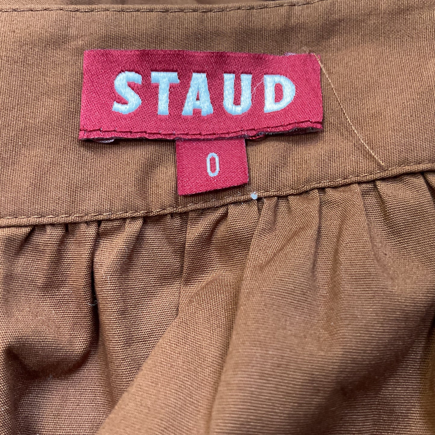 STAUD Women's Long Brown Ruffle Tiered Maxi Skirt- SZ 0