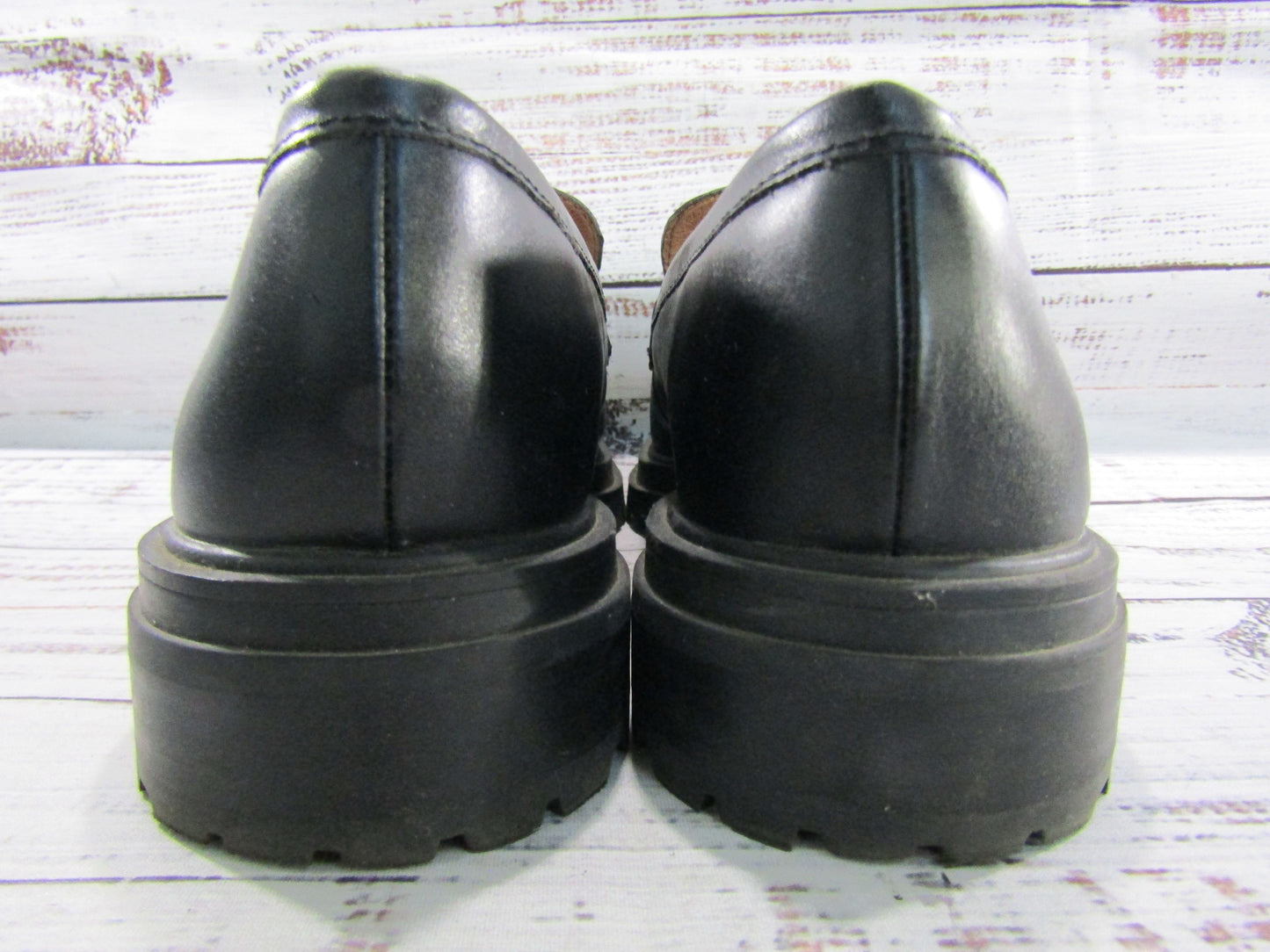 Madewell The Bradley Women's Black Leather Lug Sole Loafers Size 9.5 NG674