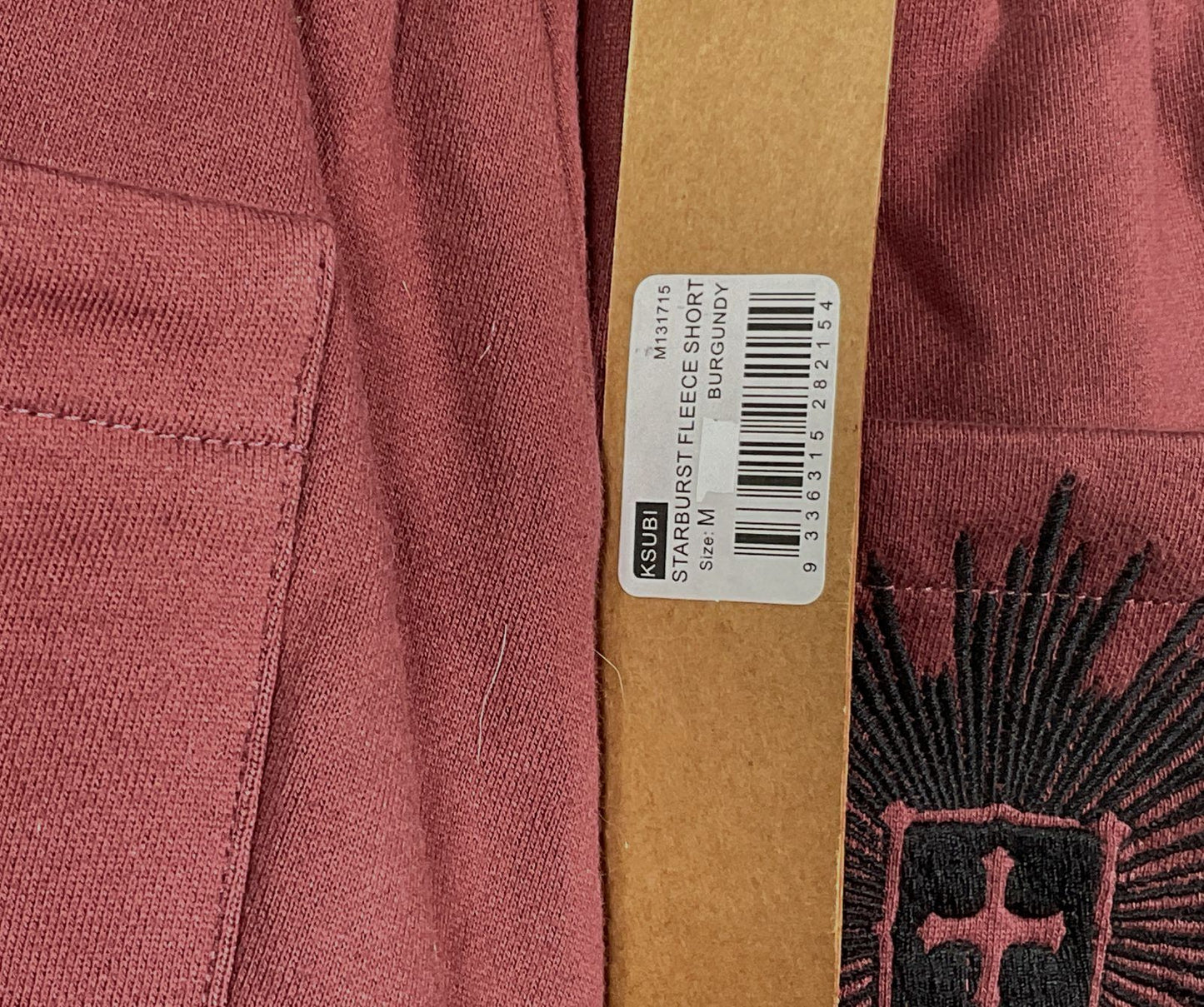 Ksubi Starburst Fleece Sweat Shorts Burgundy M