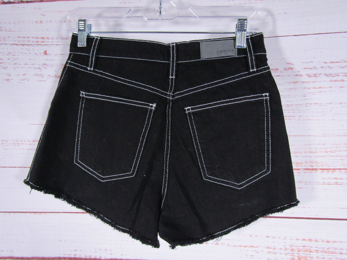 Carmar Women's Black Cotton Cut Off Denim Shorts Size 25