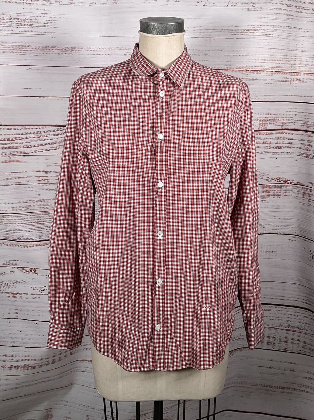 Zadig & Voltaire Plaid Button Down Shirt Red White M