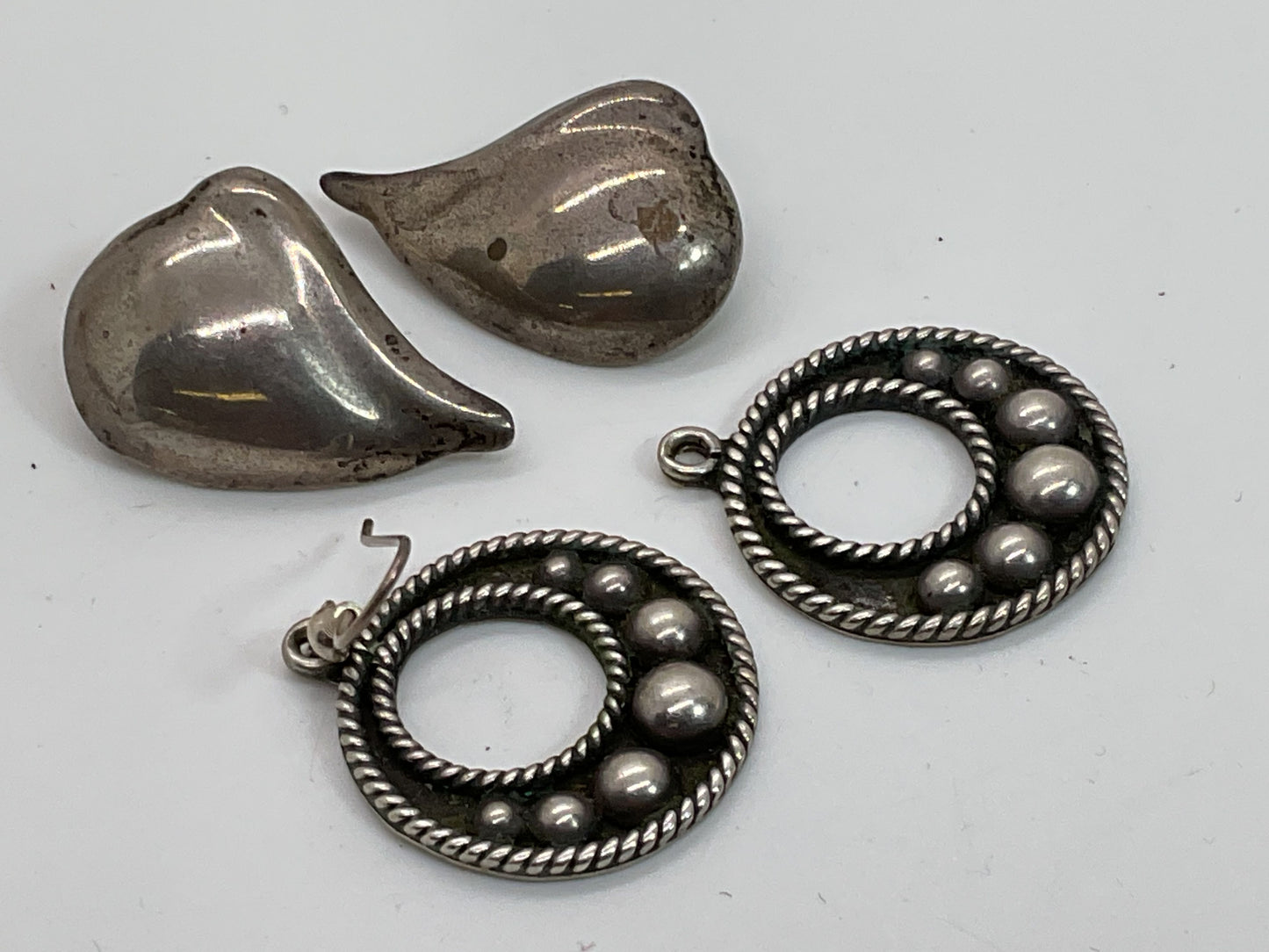 Set of 2 VTG. TAXCO Mexico Sterling Silver Earrings- 18.06g