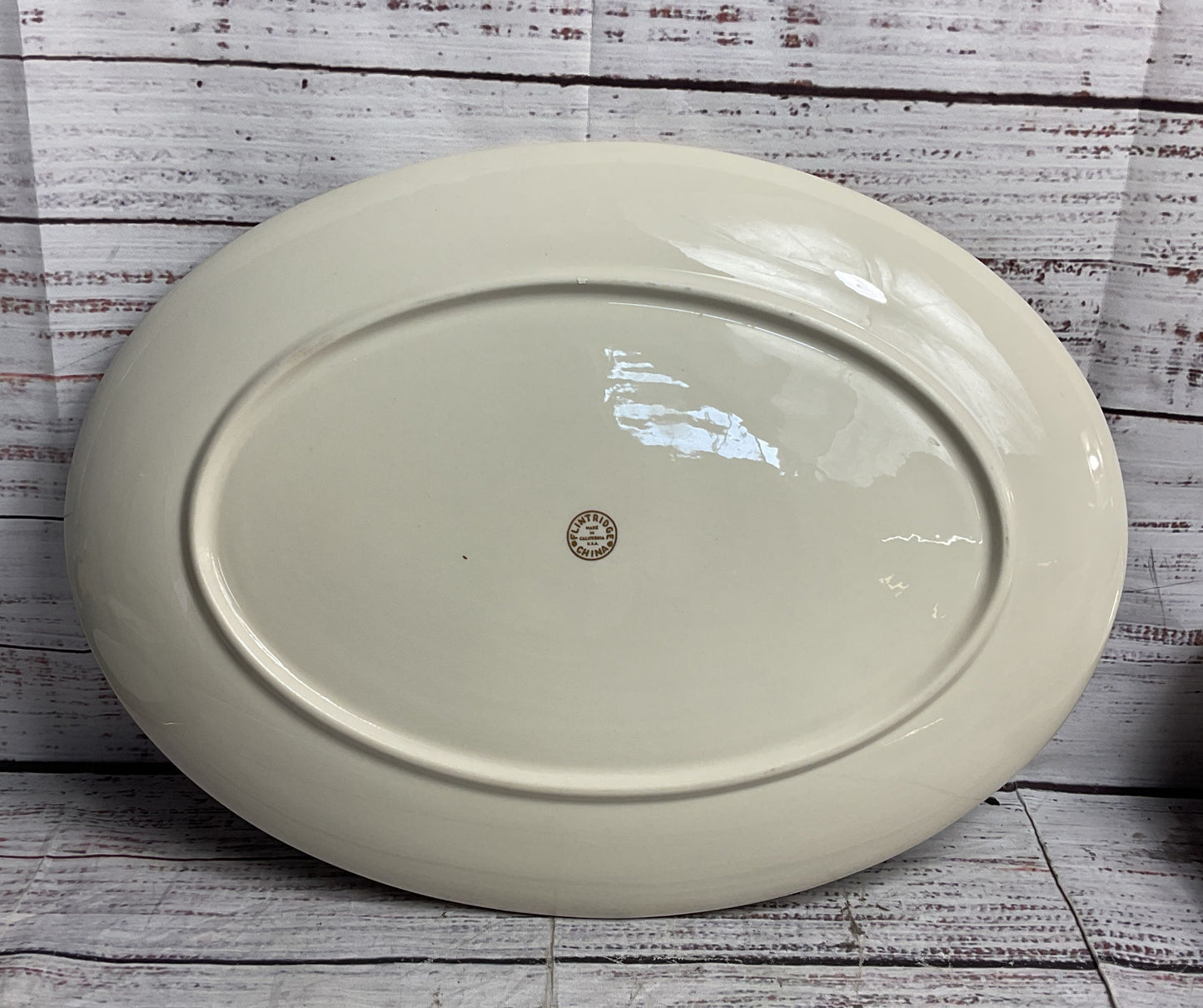 Flintridge China Sylvan Serving Tray Teal Gold Trim