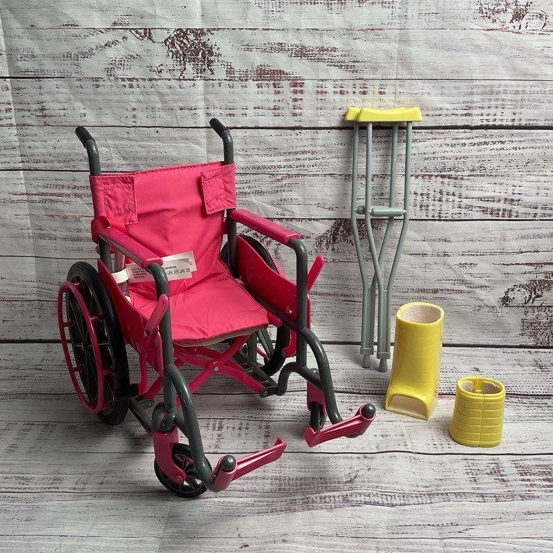 Lotus Onda Medical American Girl Doll Accessory Lot Crutches, Wheelchair, Casts