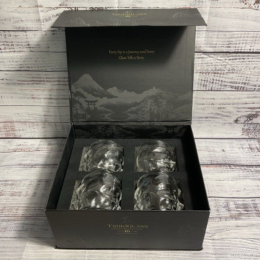 Tsukiglass Limited Edition Set Of 4 Private Collection Glass Whiskey Tumblers