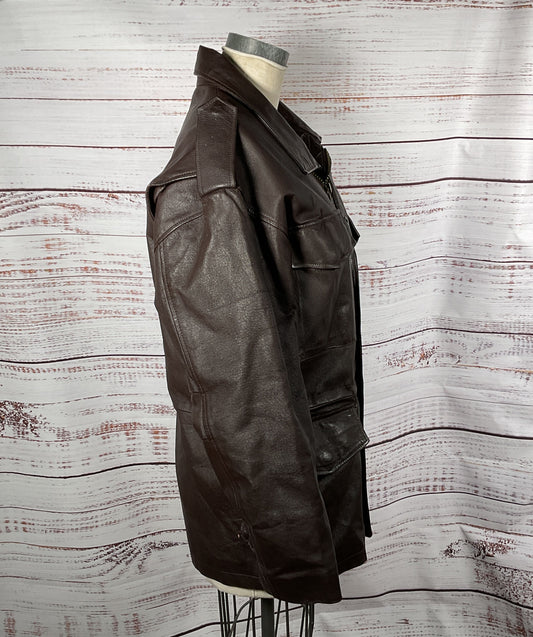 Willabee & Ward Vintage Men's Leather Bomber Jacket Brown S