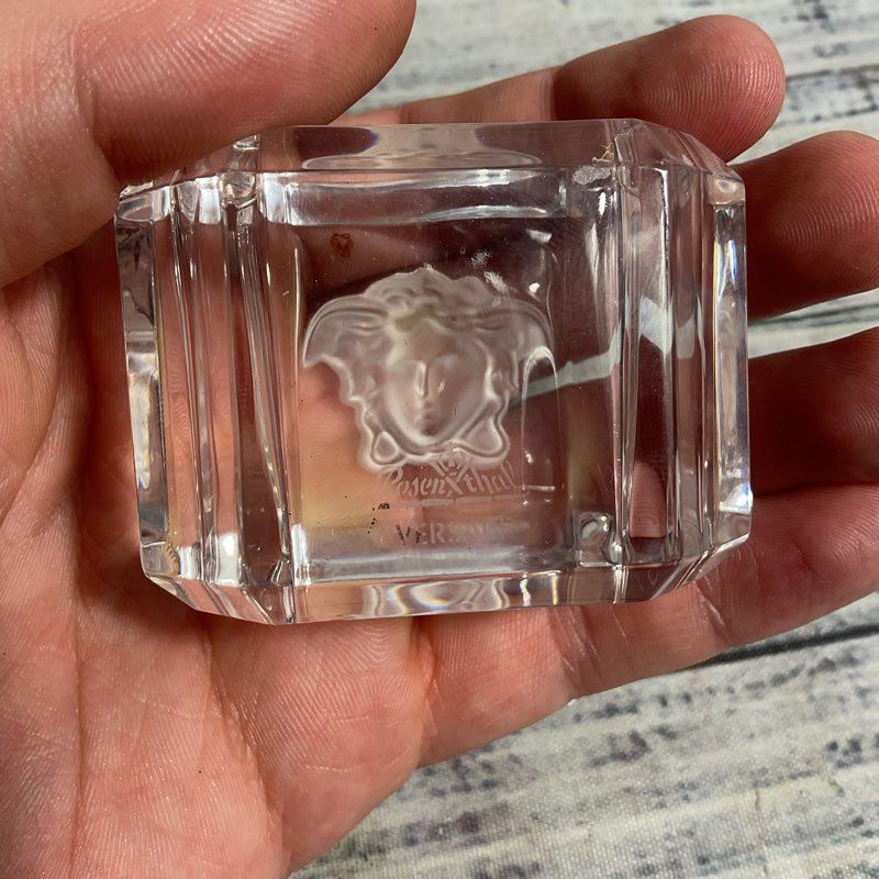 Rosenthal Versace Lumiere Medusa Head Crystal Napkin Ring in Original Box