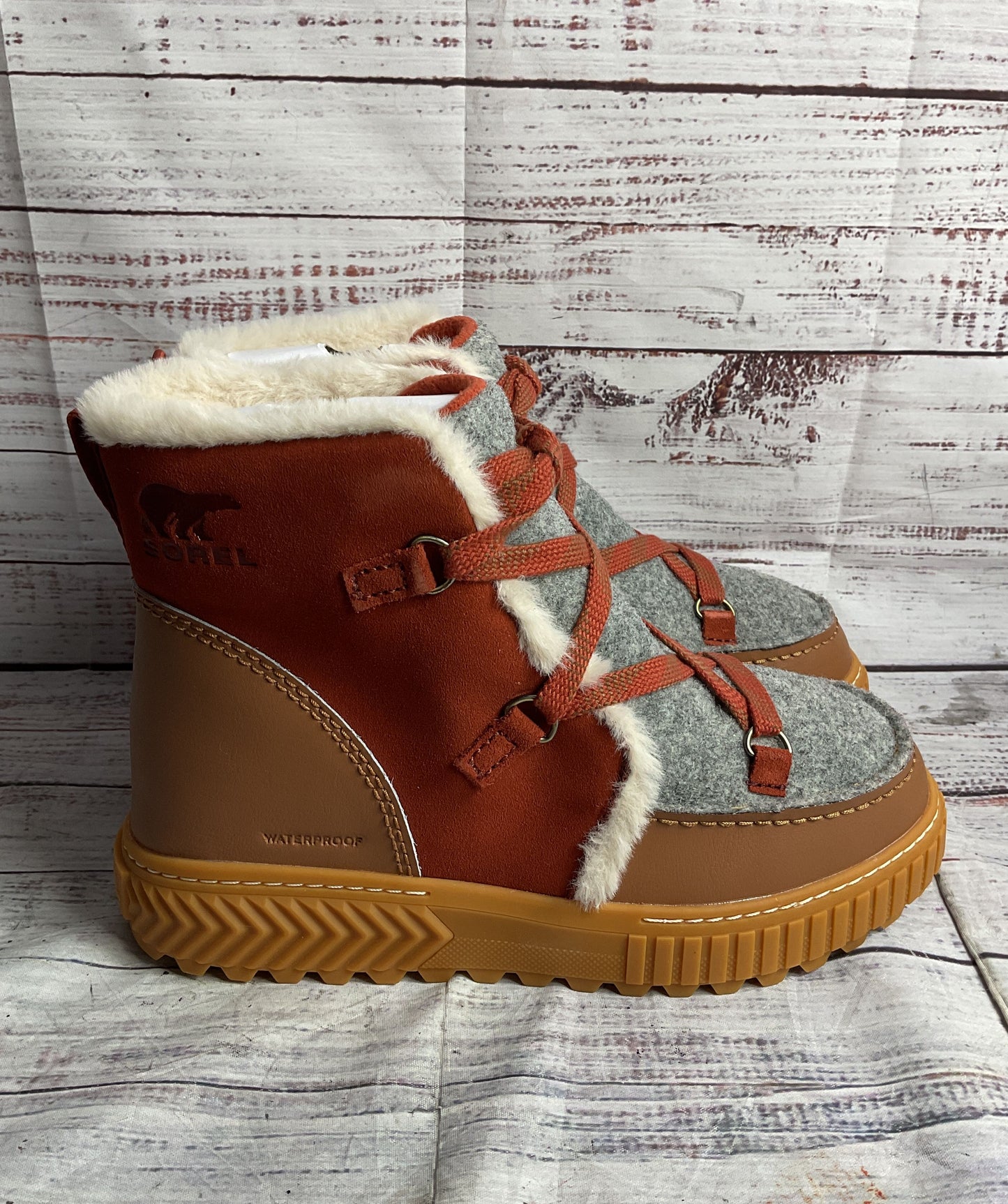 Sorel Ona Ave Alpine Booties Velvet Tan Sanguine 9.5