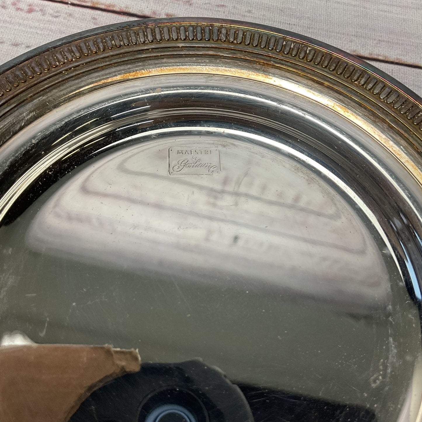 Gorham Maestri Silver Platted Salt And Peppershaker + Covered Glass Butter Dish