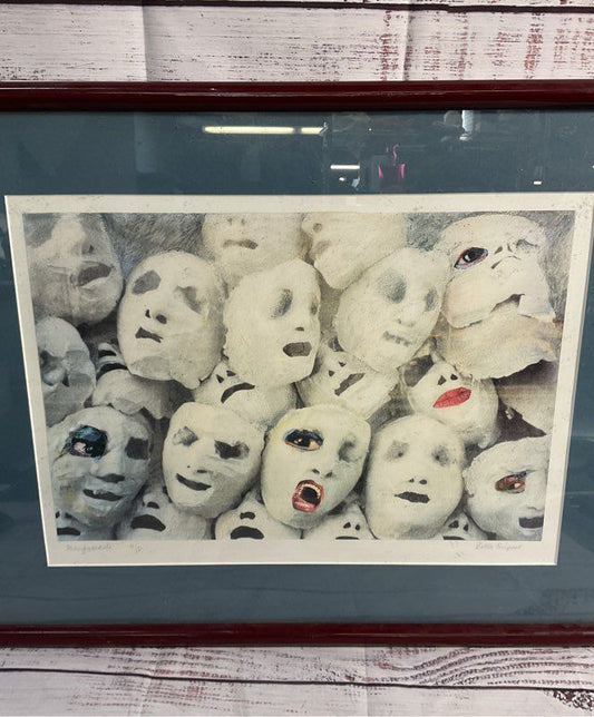 Masquerade Art by Belle Signed AP Framed & Matted