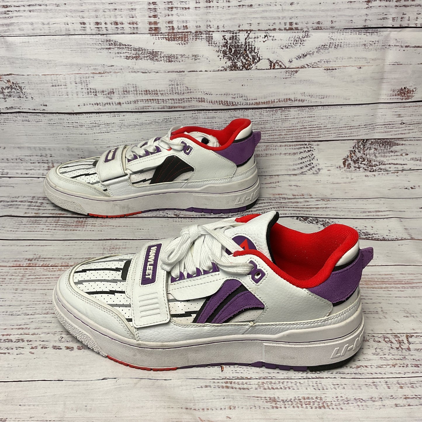 Li-Ning Bad Five Rookie Fred VanVleet White Purple Athletic Sneaker Shoe Men 9.5