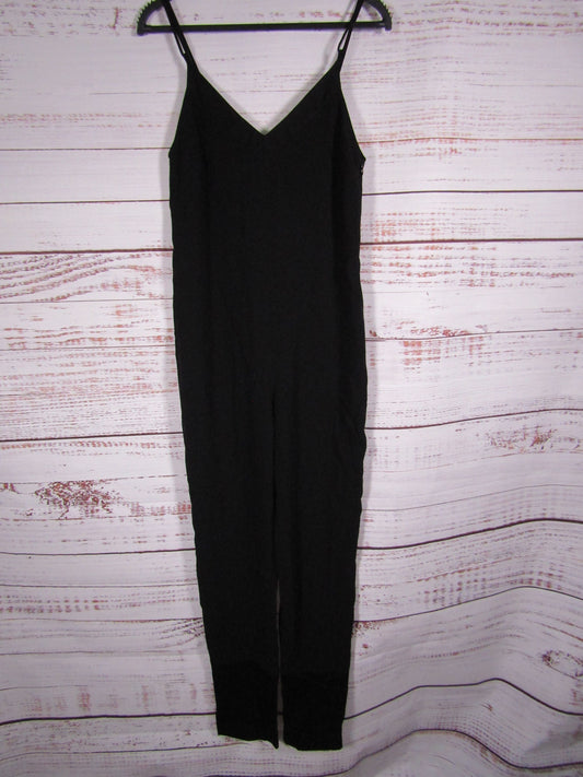 Sandro Women's Black Plunge Neckline Jumpsuit Size 36