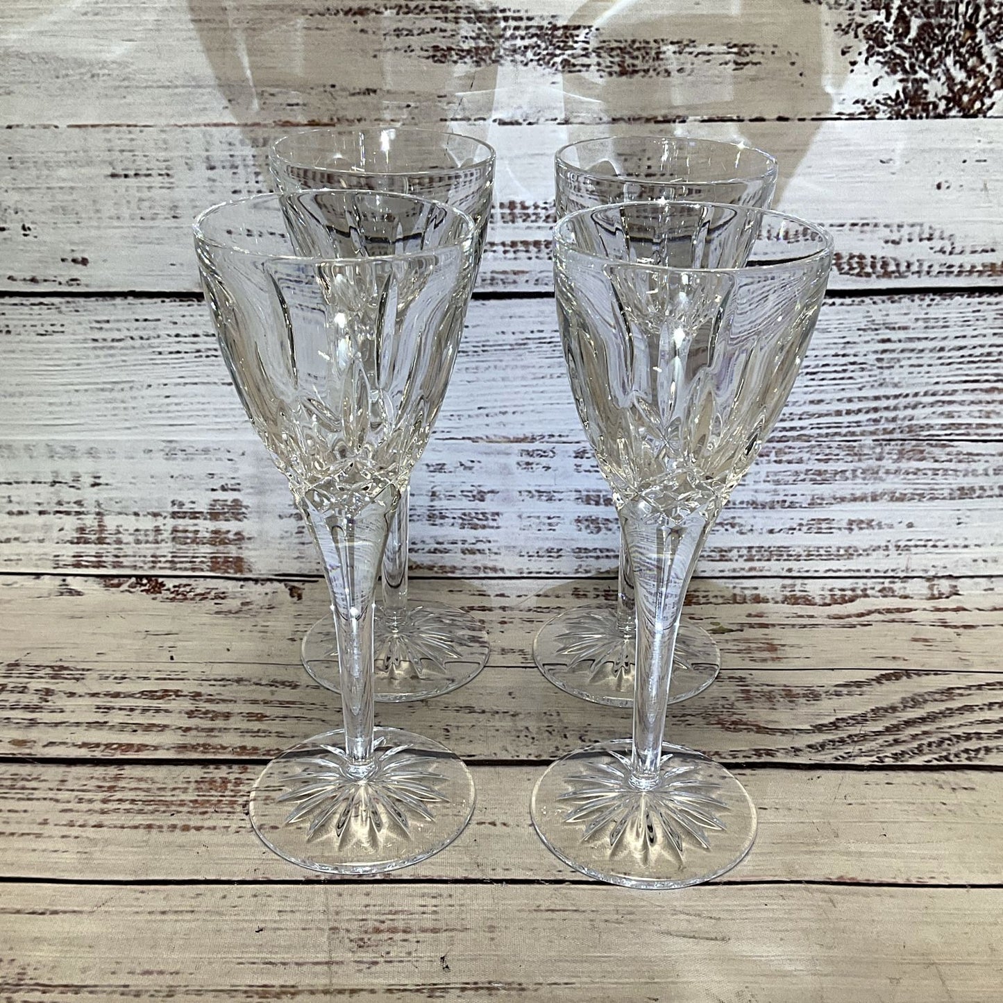 Waterford Lismore Clear Crystal 4 Pc Cordial Glasses 6.5"