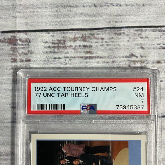 1992 Acc Tourney Champs '77 Unc Tar Heels #24 NM PSA 7 Basketball Trading Card