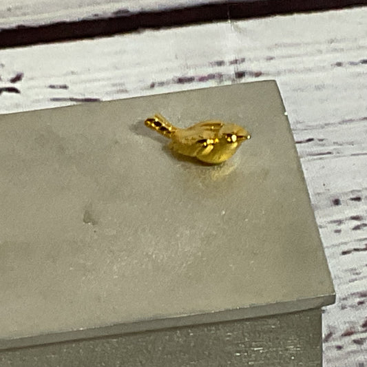 VTG. VILMAIN Gold Tone Bird Pewter Trinket Box- 2.25"